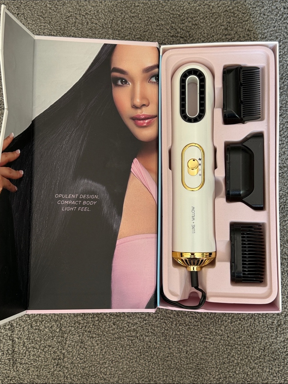 L+W BIO Opulence Lightweight Hair Dryer - White & Gold. NIB!